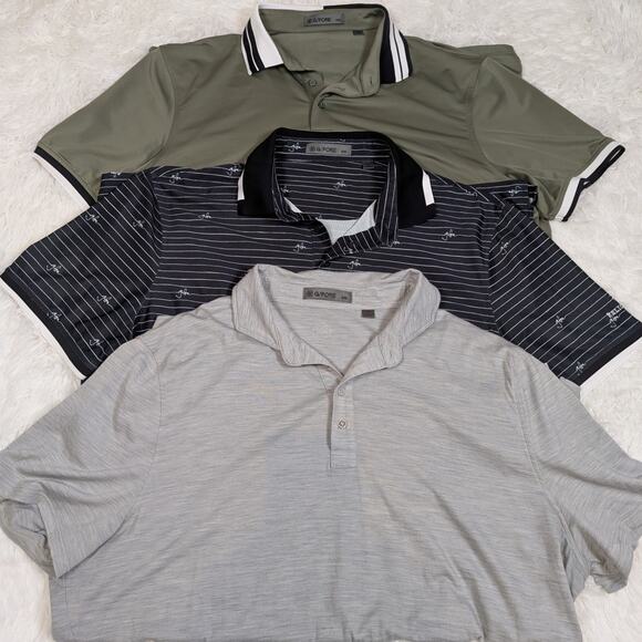 G/FORE Mens Golf Polo Shirts Lot of 3 Black Gray Green Size XXL - Picture 1 of 10